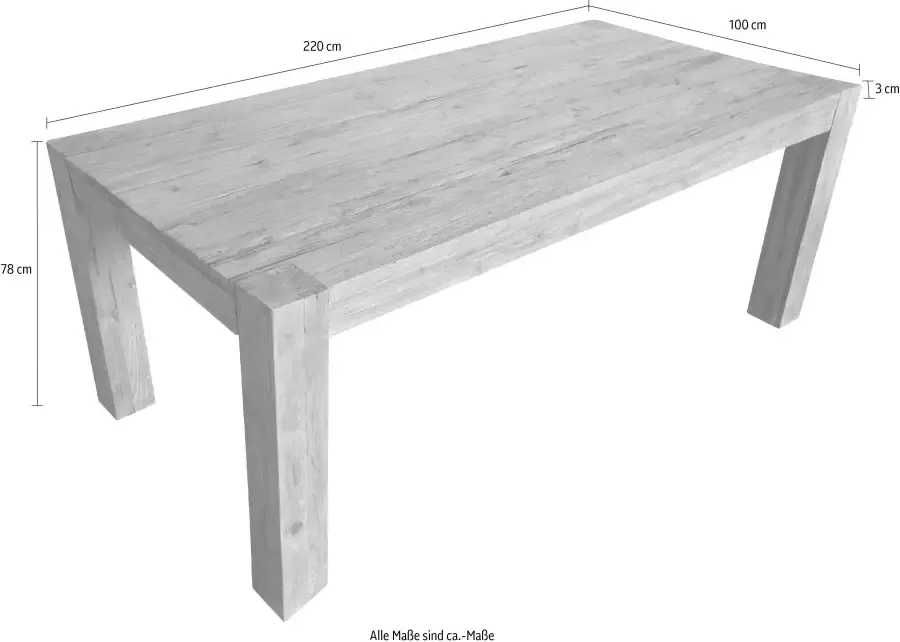 SIT Eettafel Banda van gerecycled teakhout shabby chic vintage - Foto 2