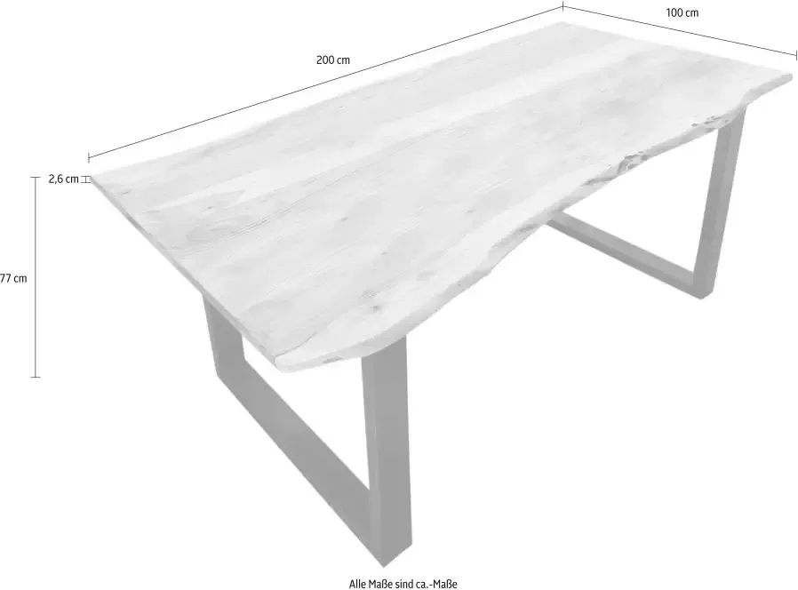 SIT Eettafel Tops&Tables Acacia tafelblad met natuurlijke boomrand - Foto 2