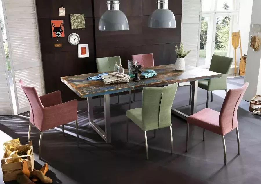 SIT Eettafel Tops van gerecycled gebruikt hout en metaal shabby chic vintage