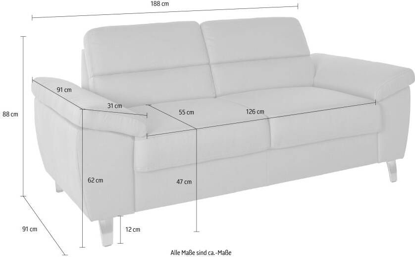 Sit&more 2 5-zitsbank Sorano Breedte 188 cm - Foto 2