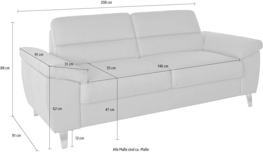 Sit&more 2 5-zitsbank Sorano Breedte 208 cm - Foto 2