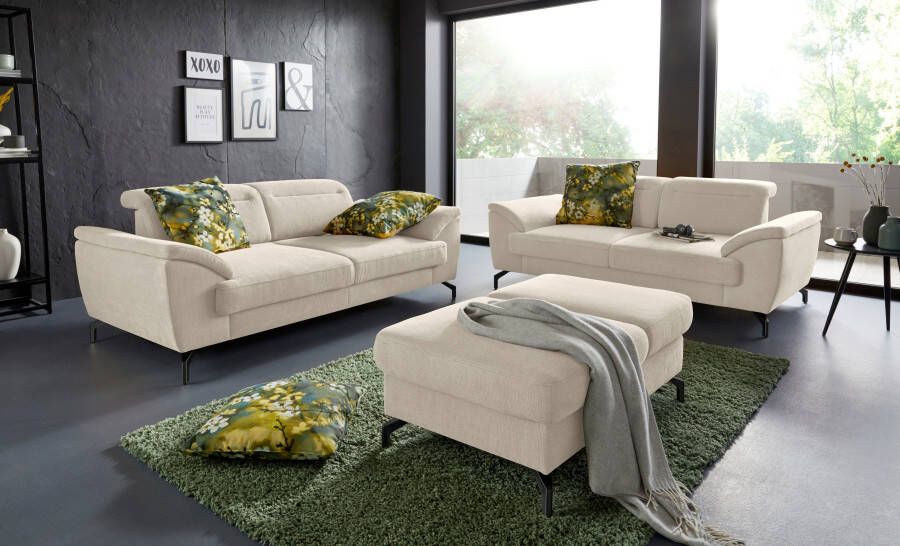 Sit&more 2-zitsbank Percy 15 cm poothoogte zitdiepteverstelling naar keuze verstelbare hoofdsteun - Foto 3