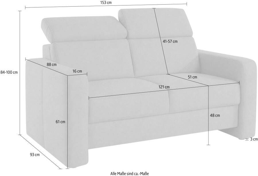 Sit&more 2-zitsbank Bologna met verstelbare hoofdsteun en binnenvering - Foto 4