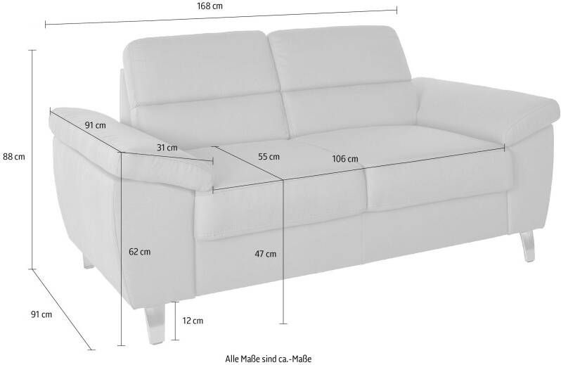 Sit&more 2-zitsbank Sorano Breedte 168 cm - Foto 2