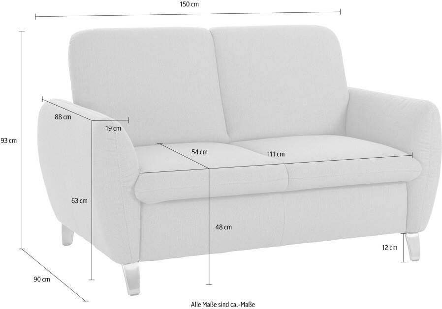 Sit&more 2-zitsbank Daytona met binnenvering en een hoofdsteun