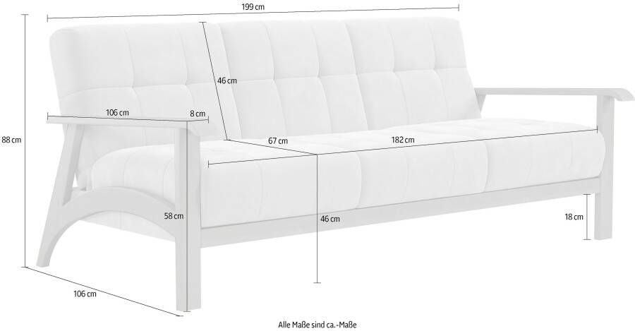 Sit&more 3-zitsbank Billund Armleuningen van natuurlijk beukenhout verschillende bekledingen en kleuren - Foto 4