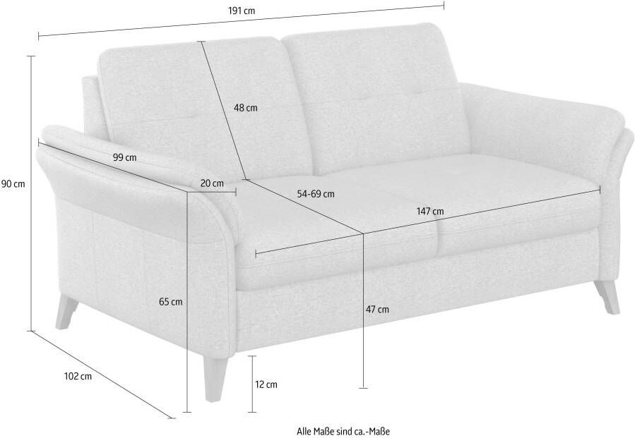 Sit&more 3-zitsbank Göteborg inclusief zitdiepteverstelling en binnenvering - Foto 3