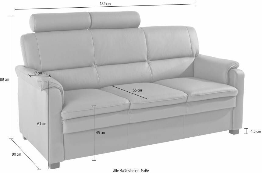 Sit&more 3-zitsbank Pisa met binnenvering