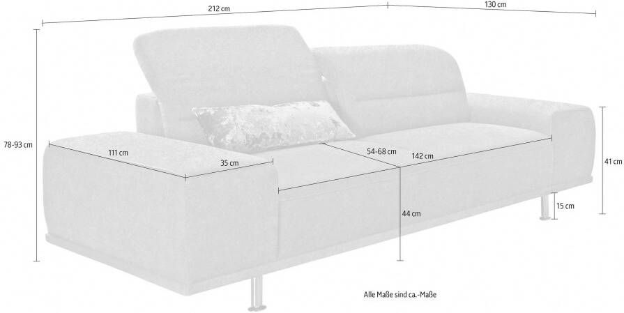 Sit&more 3-zitsbank Mariola met binnenvering inclusief verstelbare zitdiepte - Foto 2