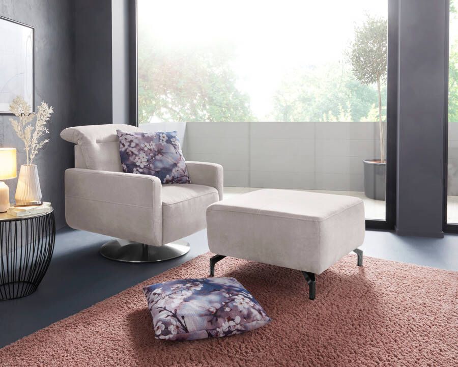 Sit&more Draaibare fauteuil GIZEH met verstelbare hoofdsteun met binnenvering - Foto 3