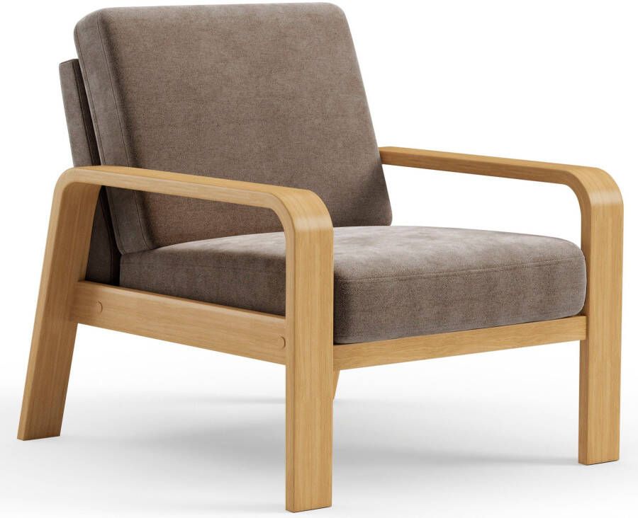 Sit&more Fauteuil Kolding Armleuningen van eikenkleurig beukenhout verschillende bekledingen en kleuren - Foto 4