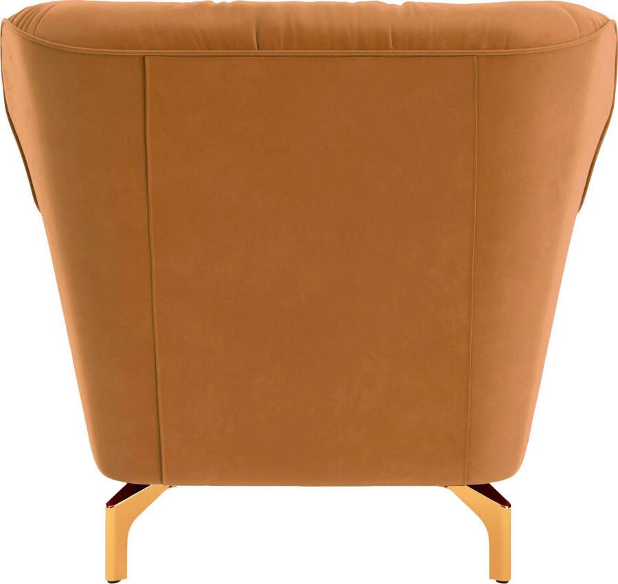 Sit&more Fauteuil Orient 3 V inclusief 1 sierkussen met strassteentjes goudkleurige metalen poten