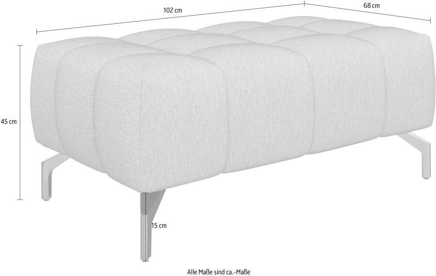 Sit&more Hocker Blauw met zilverkleurige poten - Foto 7