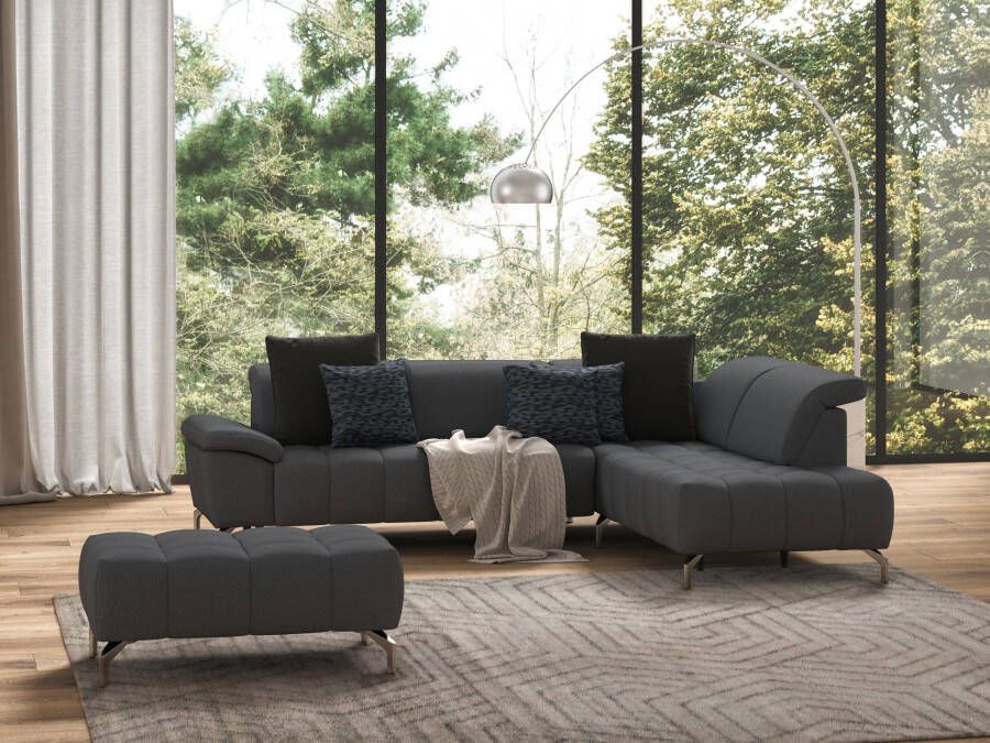 Sit&more Hocker Blauw met zilverkleurige poten - Foto 3