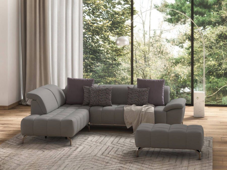 Sit&more Hocker Blauw met zilverkleurige poten - Foto 4