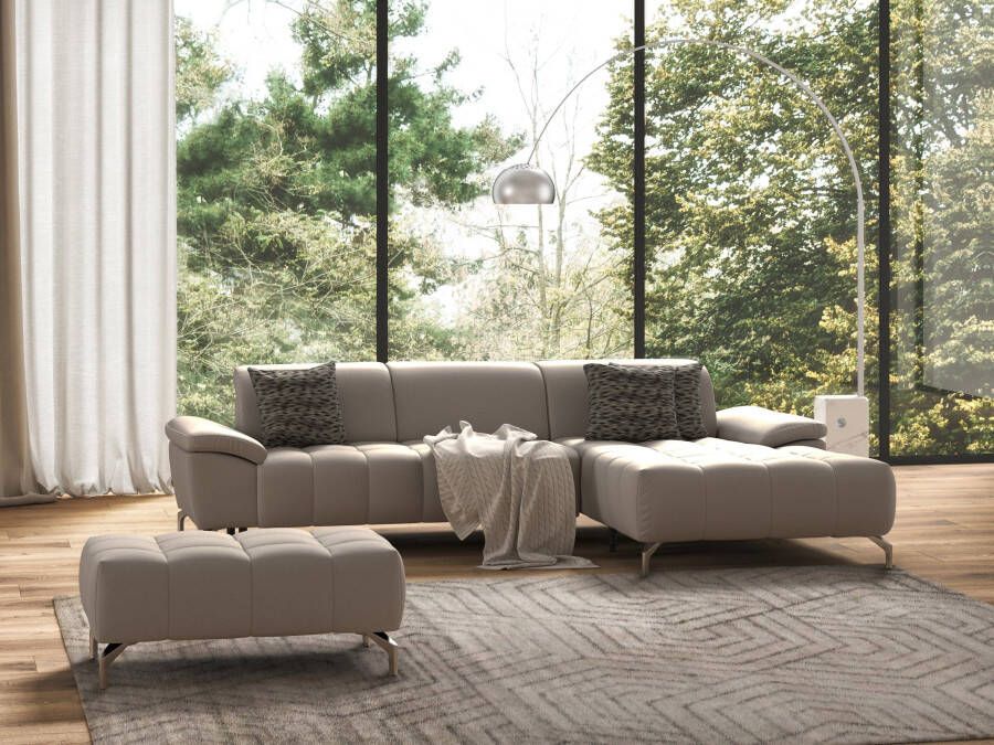 Sit&more Hocker Blauw met zilverkleurige poten - Foto 3