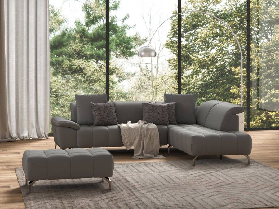 Sit&more Hocker Blauw met zilverkleurige poten - Foto 3