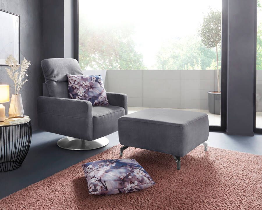 Sit&more Hocker GIZEH Poothoogte 12 cm naar keuze in 2 verschillende pootkleuren - Foto 2