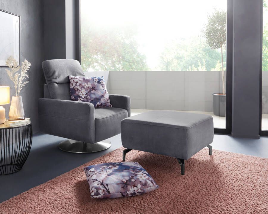 Sit&more Hocker GIZEH Poothoogte 15 cm naar keuze in 2 verschillende pootkleuren - Foto 2
