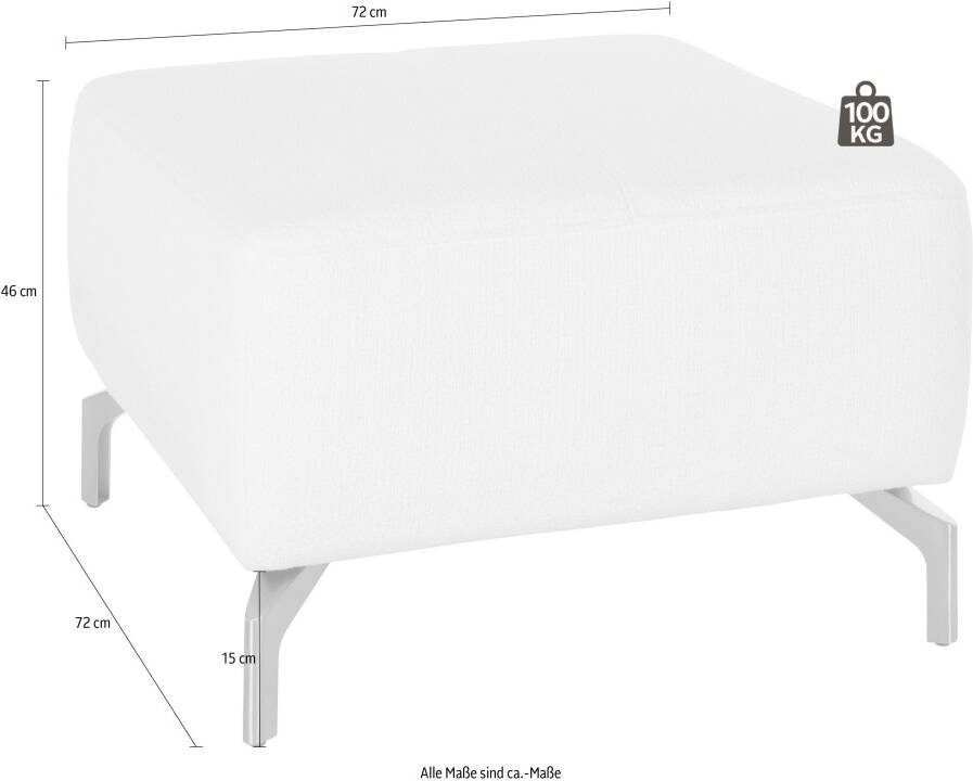 Sit&more Hocker GIZEH Poothoogte 15 cm naar keuze in 2 verschillende pootkleuren - Foto 2