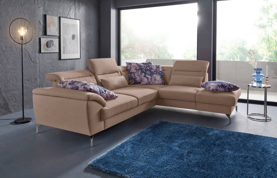 Sit&more Hoekbank Percy L-vorm 12 cm poothoogte zitdiepteverstelling naar keuze in 2 pootkleuren - Foto 3