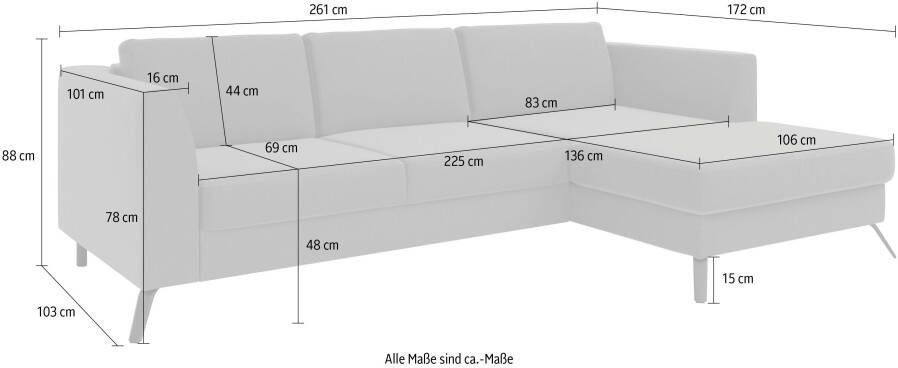 Sit&more Hoekbank Olsen L-vorm inclusief zitdiepteverstelling naar keuze met slaapfunctie 15 cm hoog - Foto 6