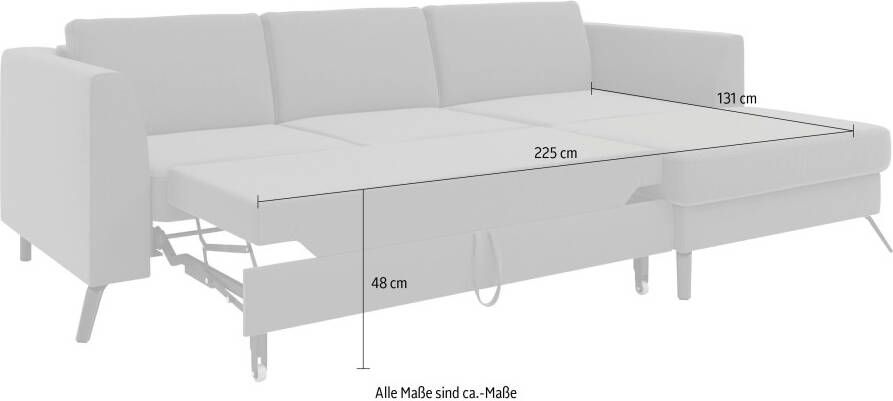 Sit&more Hoekbank Olsen L-vorm inclusief zitdiepteverstelling naar keuze met slaapfunctie 15 cm hoog - Foto 6