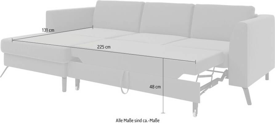 Sit&more Hoekbank Olsen L-vorm inclusief zitdiepteverstelling naar keuze met slaapfunctie 15 cm hoog - Foto 6