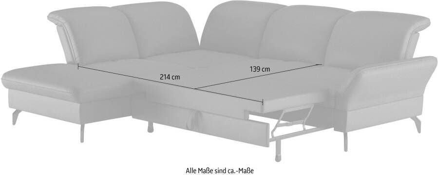 Sit&more Hoekbank Leandro L-Form Naar keuze met bed hoofdbord en armleuningfunctie en bergruimte - Foto 5