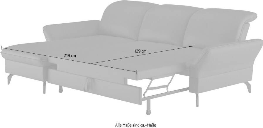 Sit&more Hoekbank Leandro L-Form Naar keuze met bed hoofdbord en armleuningfunctie en bedkist - Foto 4