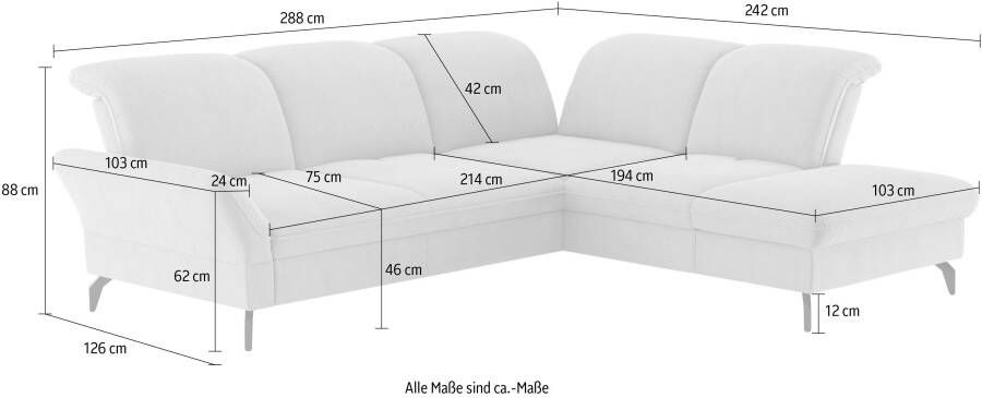Sit&more Hoekbank Leandro L-Form Naar keuze met bed hoofdbord en armleuningfunctie en bergruimte - Foto 4