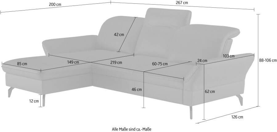 Sit&more Hoekbank Leandro L-vorm Naar keuze met bed hoofdbord en armleuningfunctie en bedkist - Foto 4