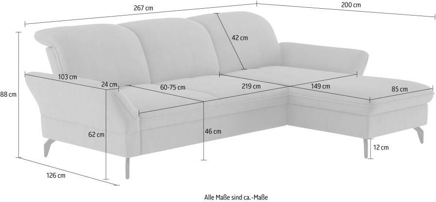 Sit&more Hoekbank Leandro L-vorm Naar keuze met bed hoofdbord en armleuningfunctie en bedkist - Foto 4