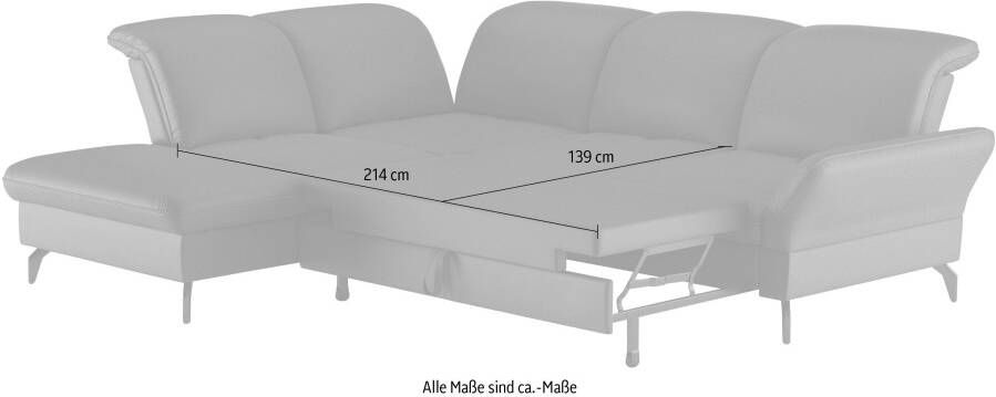 Sit&more Hoekbank Leandro L-vorm Naar keuze met bed hoofdbord en armleuningfunctie en bergruimte - Foto 5