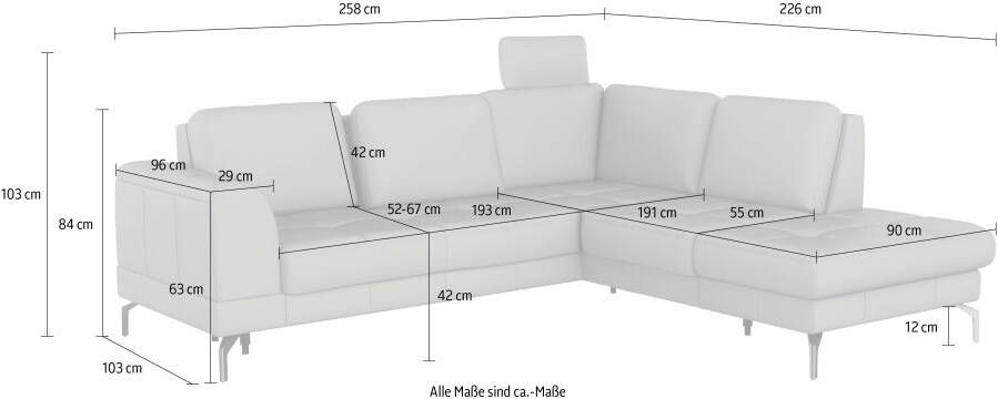 Sit&more Hoekbank Bendigo L-vorm inclusief zitdiepteverstelling bodemvrijheid 12 cm in 2 pootkleuren - Foto 11