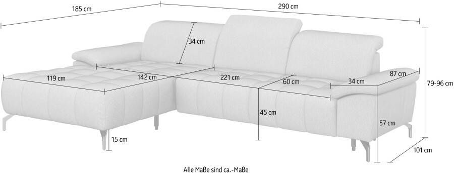 Sit&more Hoekbank Cool L-vorm naar keuze met verstelbare hoofdsteun en uittrekzitting motorisch - Foto 10
