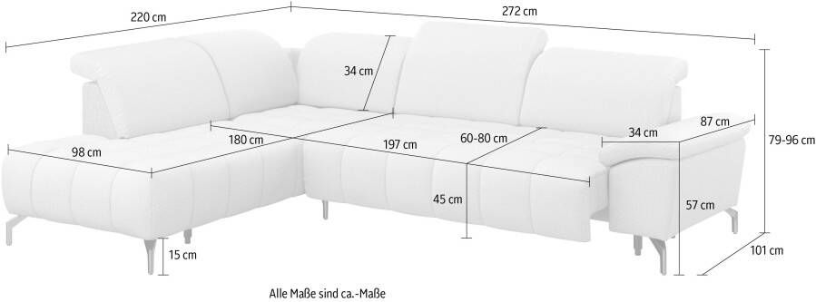 Sit&more Hoekbank Cool L-vorm naar keuze met verstelbare hoofdsteun en uittrekzitting motorisch - Foto 11