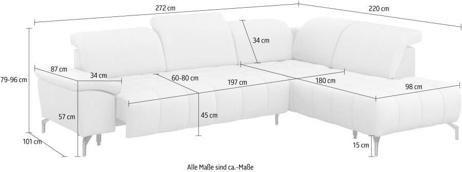 Sit&more Hoekbank Cool L-vorm naar keuze met verstelbare hoofdsteun en uittrekzitting motorisch - Foto 11