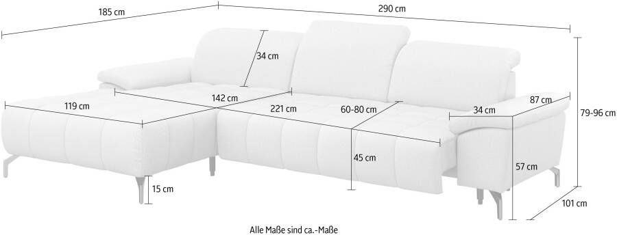 Sit&more Hoekbank Cool L-vorm naar keuze met verstelbare hoofdsteun en uittrekzitting motorisch - Foto 10
