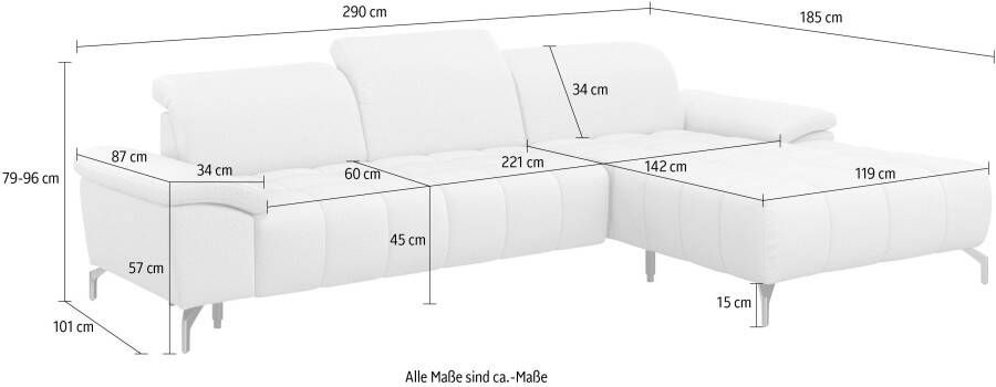 Sit&more Hoekbank Cool L-vorm naar keuze met verstelbare hoofdsteun en uittrekzitting motorisch - Foto 10