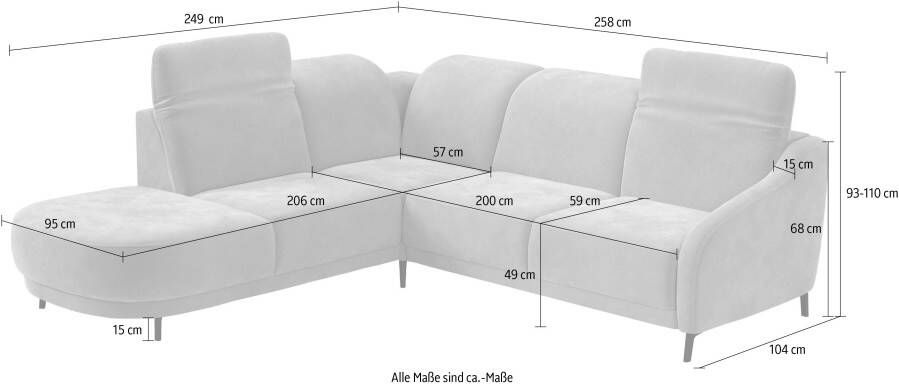 Sit&more Hoekbank Blues L-vorm naar keuze met klaptafel en usb - Foto 4