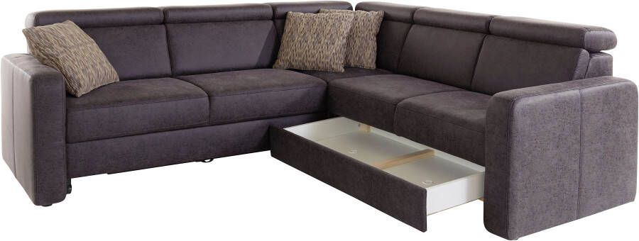 Sit&more Hoekbank Bologna L-vorm Verstelbare hoofdsteun naar keuze met slaapfunctie en lade - Foto 15