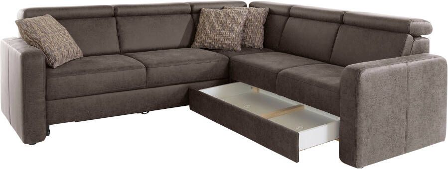 Sit&more Hoekbank Bologna L-vorm Verstelbare hoofdsteun naar keuze met slaapfunctie en lade - Foto 15