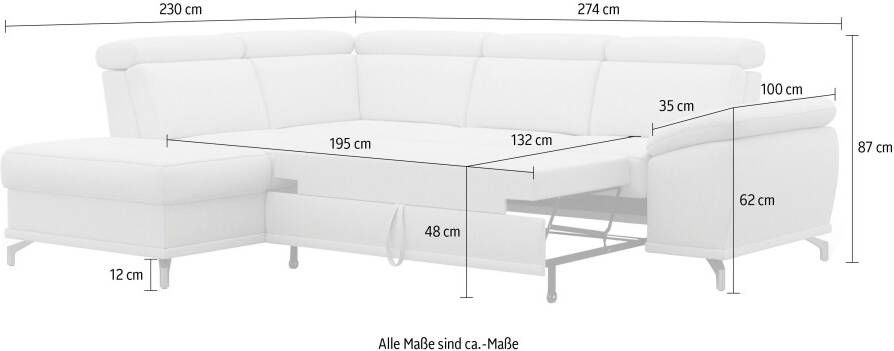 Sit&more Hoekbank Cabrio L-vorm met zitdiepteverstelling arm- en hoofdsteunverstelling - Foto 8