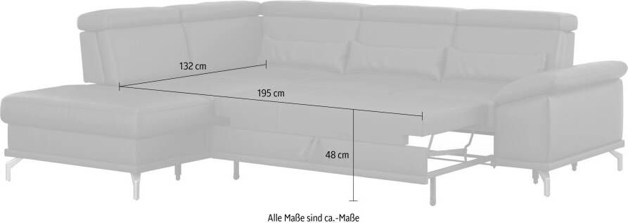 Sit&more Hoekbank Cabrio L-vorm met zitdiepteverstelling en binnenvering 3 lendenkussens - Foto 5