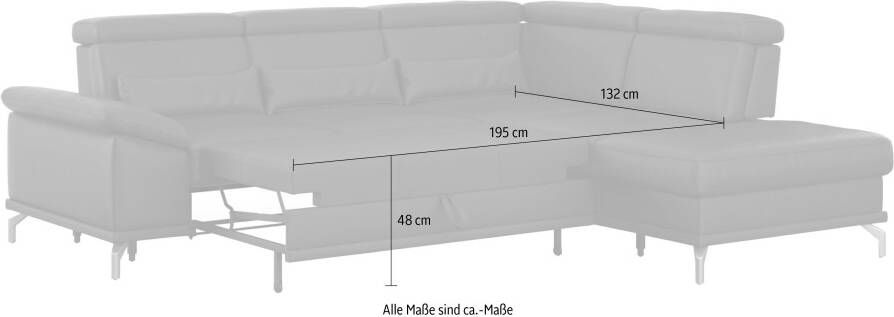 Sit&more Hoekbank Cabrio L-vorm met zitdiepteverstelling en binnenvering 3 lendenkussens - Foto 5