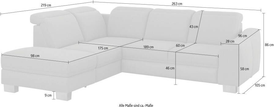 Sit&more Hoekbank Dundee L-vorm met binnenvering en edelstalen poten naar keuze met verstelbare hoofdsteun - Foto 10
