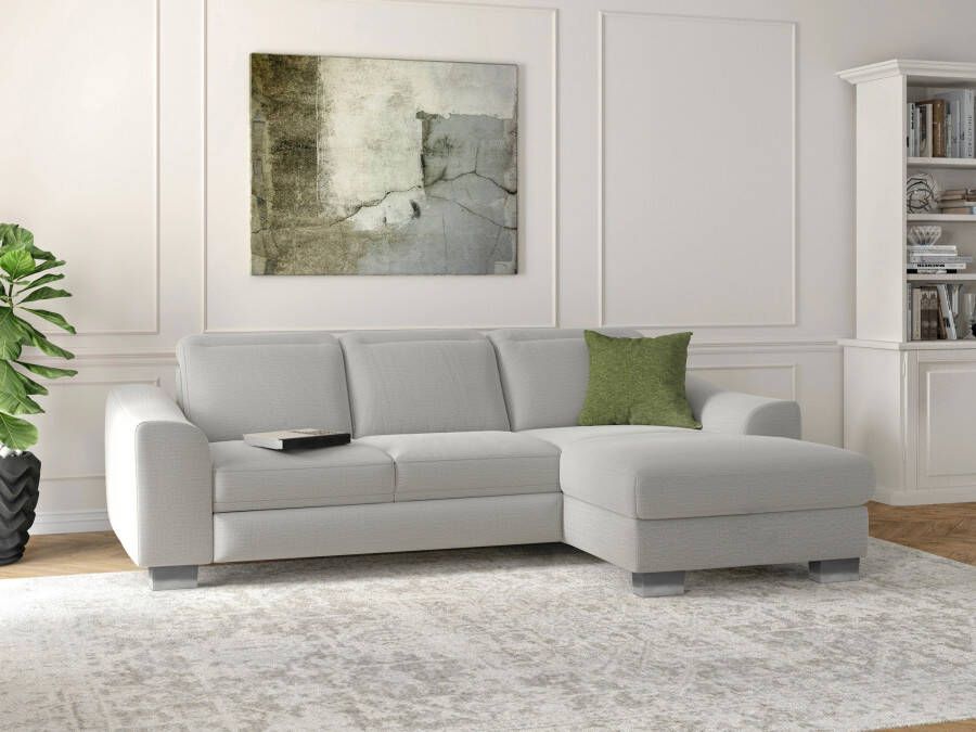 Sit&more Hoekbank Dundee L-vorm met binnenvering en edelstalen poten naar keuze met verstelbare hoofdsteun - Foto 3