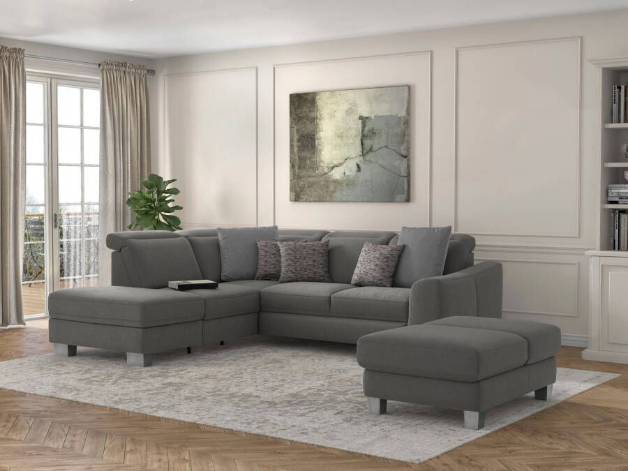 Sit&more Hoekbank Dundee L-vorm met binnenvering en edelstalen poten naar keuze met verstelbare hoofdsteun - Foto 3