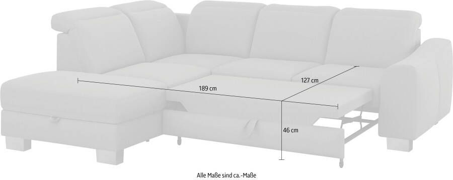 Sit&more Hoekbank Dundee L-vorm met binnenvering en edelstalen poten naar keuze met verstelbare hoofdsteun - Foto 9